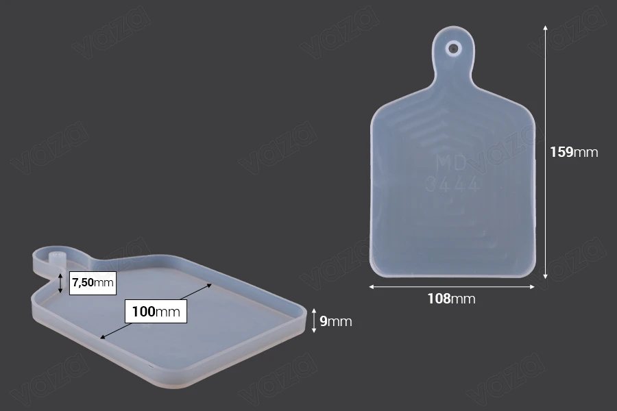 Formë silikoni – Disk prerjeje katror 159 × 108 mm-εικόνα_διαστάσεις