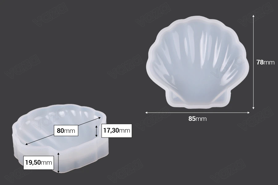 Silikonform Muschel Silikonform Muschel-εικόνα_διαστάσεις