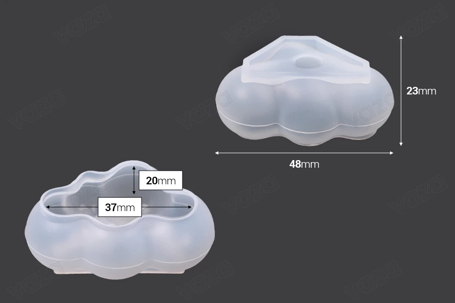 Stampo in silicone nuvola 3D 48x23 mm Stampo in silicone nuvola 3D 48x23 mm-εικόνα_διαστάσεις