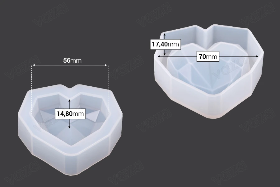 Καλούπι σιλικόνης Γεωμετρική Καρδιά 73x73 mm-εικόνα_σύνθεση
