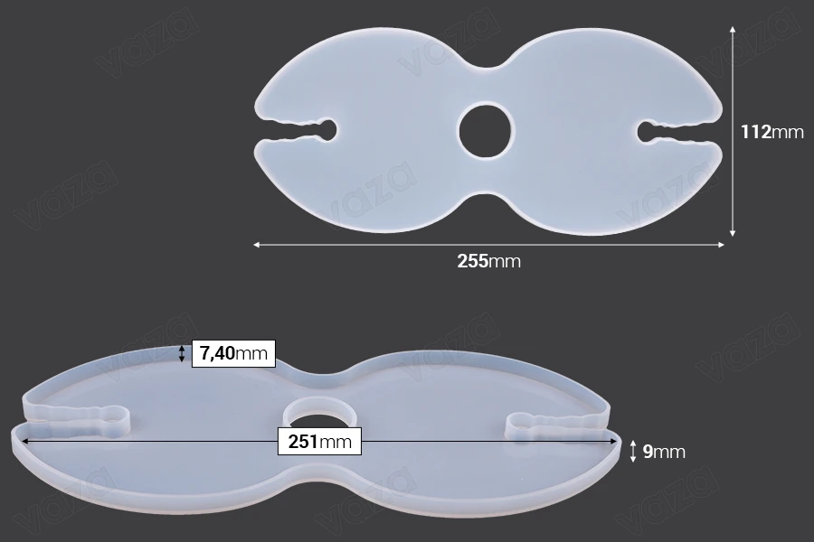Moule en silicone Porte-Verre à Vin (2 verres) Moule en silicone Porte-Verre à Vin (2 verres)-photo_dimensions