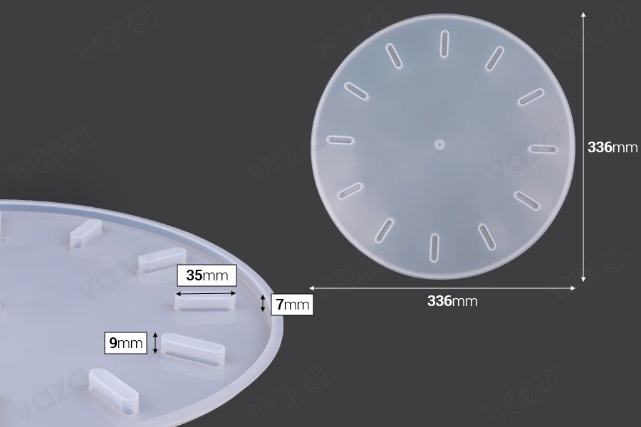 Orologio Stampo in silicone 336x9 mm Orologio Stampo in silicone 336x9 mm-dimensioni_immagine
