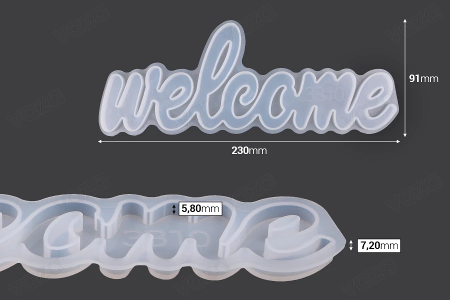 Καλούπι σιλικόνης πινακίδα με μήνυμα Welcome-εικόνα_διαστάσεις