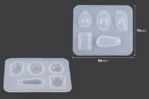 Stampo in silicone con varie forme per gioielli 94x79 mm Stampo in silicone con varie forme per gioielli 94x79 mm