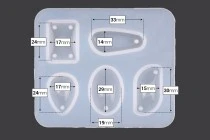 Stampo in silicone con varie forme per gioielli 94x79 mm Stampo in silicone con varie forme per gioielli 94x79 mm