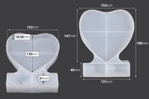 Moule en silicone pour Cadre Photo en forme de Coeur-2