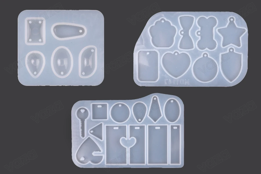 SET di stampi in silicone di varie forme per realizzare portachiavi e gioielli - 3 pezzi SET di stampi in silicone di varie forme per realizzare portachiavi e gioielli - 3 pezzi-εικόνα_προϊοντική