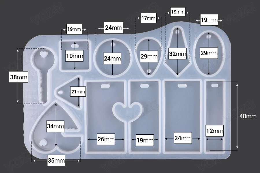 SET di stampi in silicone di varie forme per realizzare portachiavi e gioielli - 3 pezzi SET di stampi in silicone di varie forme per realizzare portachiavi e gioielli - 3 pezzi-εικόνα_σύνθεση