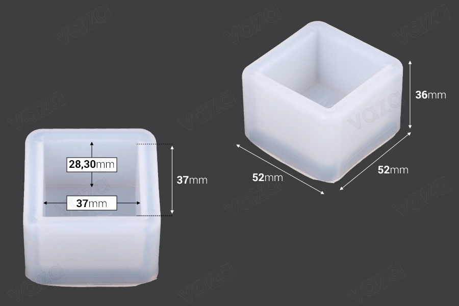 Moule en silicone Petit Cube (Étui)-photo_dimensions