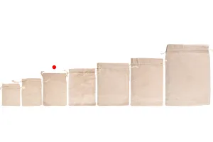 Bag 125x175 mm cotton in beige color - 50 pcs-5