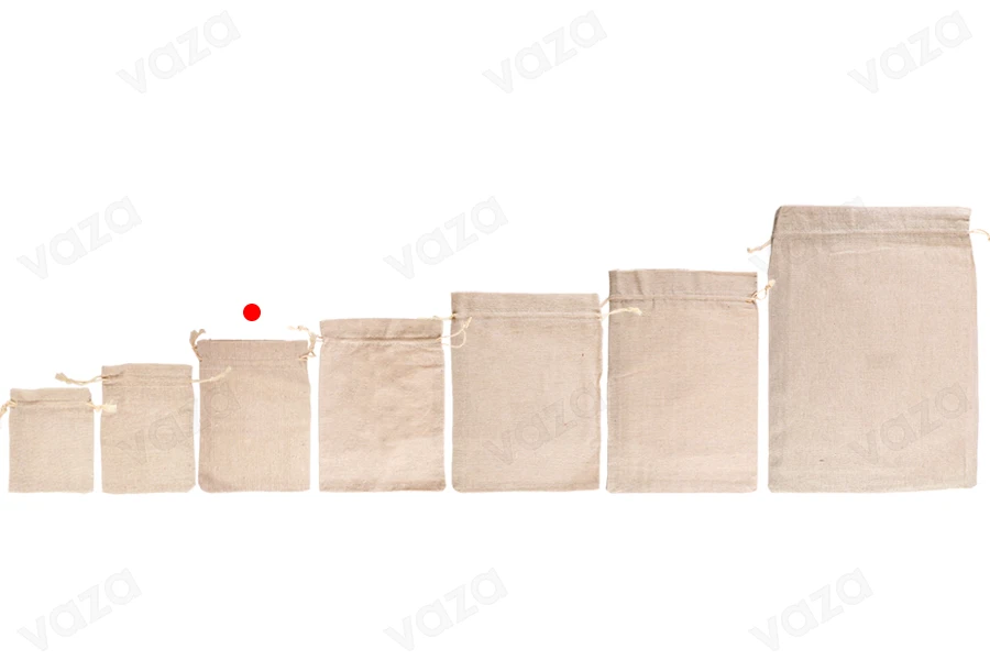 Πουγκάκι 125x175 mm βαμβακερό σε χρώμα μπεζ - 50 τμχ-εικόνα_σύνθεση