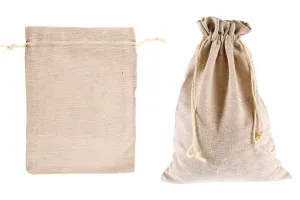 Bag 160x225 mm cotton in beige color - 50 pcs-1
