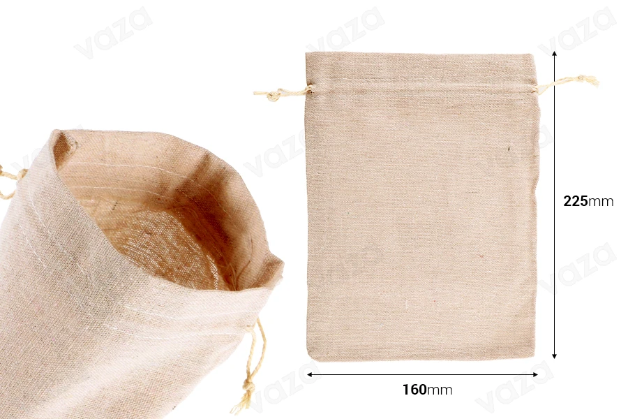 Πουγκάκι 160x225 mm βαμβακερό σε χρώμα μπεζ - 50 τμχ Πουγκάκι 160x225 mm βαμβακερό σε χρώμα μπεζ - 50 τμχ-εικόνα_διαστάσεις
