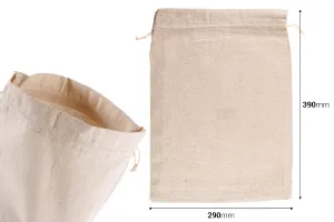 Bag 290x390 mm cotton in beige color - 25 pcs-2