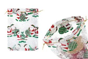 Sachet organza blanc de Noël 170x230 mm - 50 pcs-1