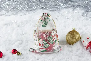 Sachet organza blanc de Noël 170x230 mm - 50 pcs-3