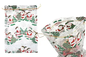 Sachet organza blanc de Noël 200x300 mm - 25 pcs-1