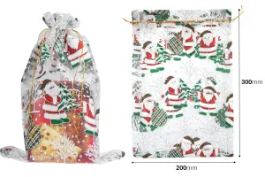 Sachet organza blanc de Noël 200x300 mm - 25 pcs-2