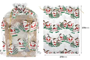 Sachet organza blanc de Noël 270x370 mm - 25 pcs-2