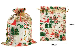 Sachet organza de Noël 130x180 mm - 50 pcs-2
