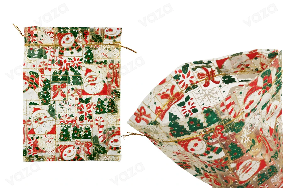 Sachet organza de Noël 170x230 mm - 50 pcs Sachet organza de Noël 170x230 mm - 50 pcs-photo_produit