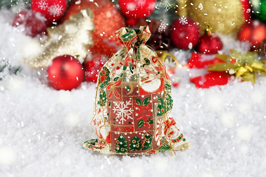 Sachet organza de Noël 170x230 mm - 50 pcs Sachet organza de Noël 170x230 mm - 50 pcs-photo_groupe