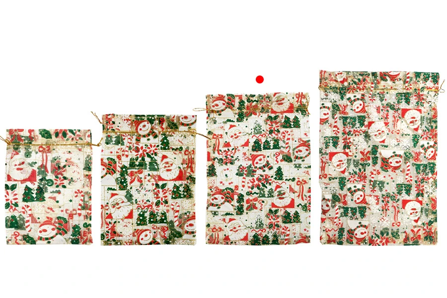 Busta natalizia 200x300 mm in organza - 25 pz