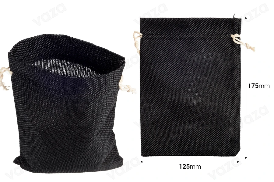 Pochette 125x175 mm en tissu de lin de différentes couleurs avec cordon Pochette 125x175 mm en tissu de lin de différentes couleurs avec cordon-photo_dimensions