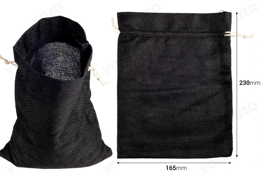 Pouch 165x230 mm made of linen fabric in various colors with drawstring-image_dimensions