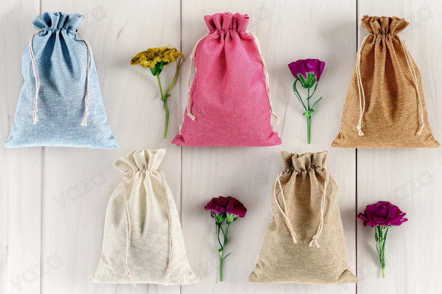 Pouch 165x230 mm made of linen fabric in various colors with drawstring-image_group