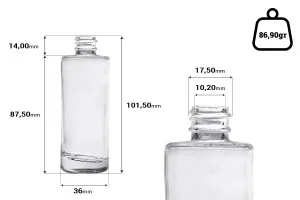 Flacon rond en verre (18/415) pour parfums 50ml - (commande minimum : 1 carton)-2