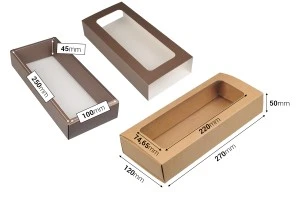 Χάρτινο κουτί συσκευασίας 270x120x50 mm συρταρωτό με παράθυρο - 12 τμχ-3