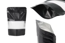 Σακουλάκια αλουμινίου τύπου Doy Pack, με κλείσιμο "zip", παράθυρο και δυνατότητα σφράγισης με θερμοκόλληση 100x30x145 mm - 100 τμχ Σακουλάκια αλουμινίου τύπου Doy Pack, με κλείσιμο "zip", παράθυρο και δυνατότητα σφράγισης με θερμοκόλληση 100x30x145 mm - 100 τμχ