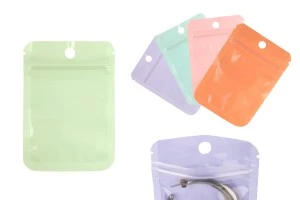 Plastic bags with zip closure 70x100 mm in various colors, transparent front side and heat sealing possibility - 100 pcs.-1