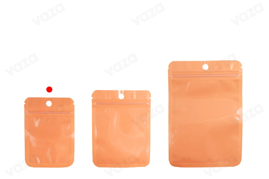 Plastic bags with zip closure 70x100 mm in various colors, transparent front side and heat sealing possibility - 100 pcs. Plastic bags with zip closure 70x100 mm in various colors, transparent front side and heat sealing possibility - 100 pcs.-image_group