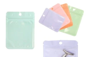 Plastic bags with zip closure 90x120 mm in various colors, transparent front side and heat sealing possibility - 100 pcs.-1