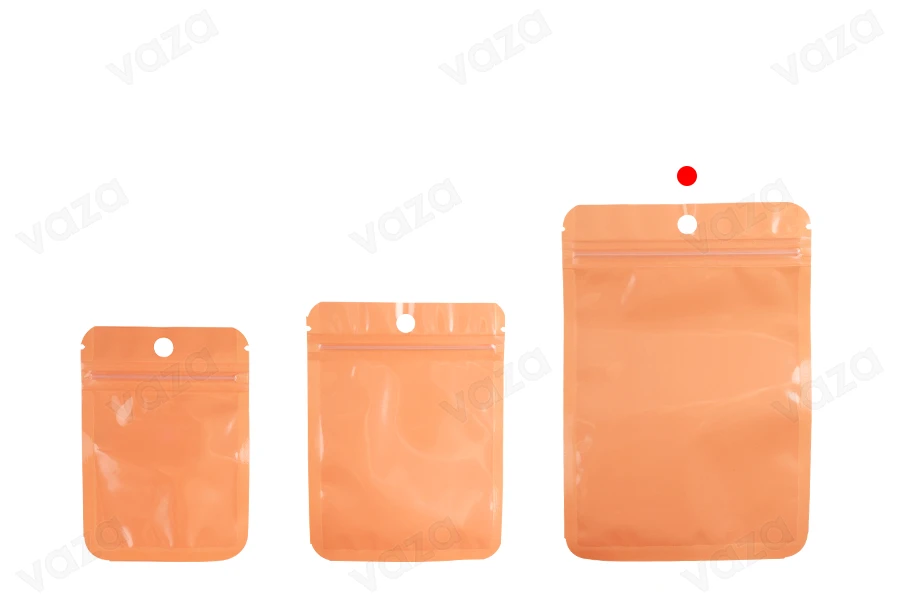 Plastic bags with zip closure 105x150 mm in various colors, transparent front side and heat sealing possibility - 100 pcs.-image_group