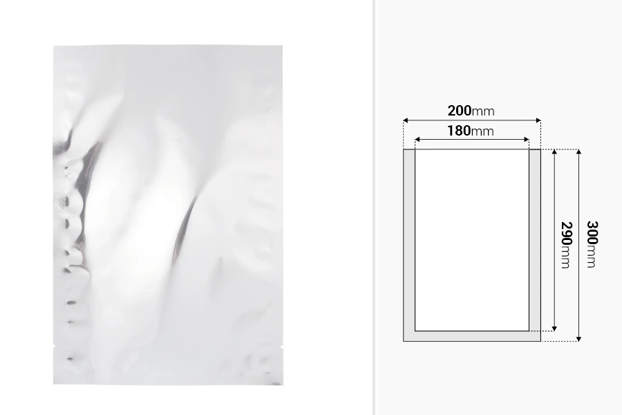 Σακουλάκια αλουμινίου 200x300 mm με δυνατότητα σφράγισης με θερμοκόλληση - 100 τμχ