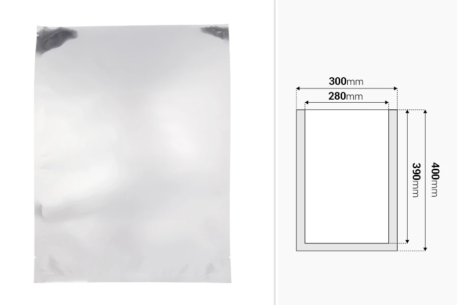 Σακουλάκια αλουμινίου 300x400 mm με δυνατότητα σφράγισης με θερμοκόλληση - 100 τμχ