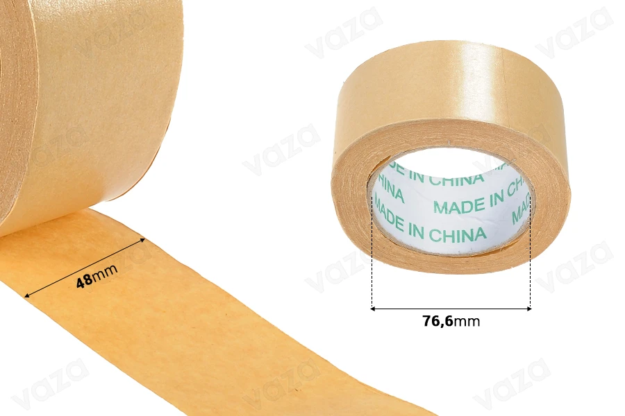 Self-adhesive paper packing tape with 48 mm width and 50 m length - 8 pcs-image_dimensions