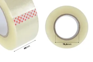 Self-adhesive packaging tape silent transparent with 48 mm width and 200 m length - 6 pcs-2