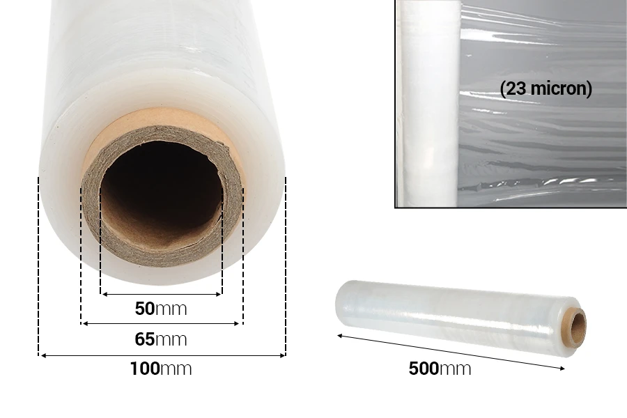 Transparente Palettenwickelfolie (Stretchfolie) – Breite: 500mm, Gewicht: 2,5 kg Transparente Palettenwickelfolie (Stretchfolie) – Breite: 500mm, Gewicht: 2,5 kg