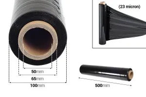 Black pallet wrapping film (stretch film) - Width: 500mm, weight: 2.5 kg-2