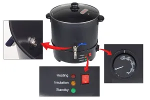 Machine à fondre la cire 10 L - liquéfier avec option chauffage et robinet métallique-3