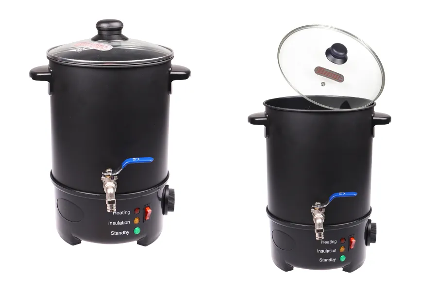 6L Wachsschmelz- und Verflüssigungsgerät mit Heizmöglichkeit und Metallhahn 6L Wachsschmelz- und Verflüssigungsgerät mit Heizmöglichkeit und Metallhahn