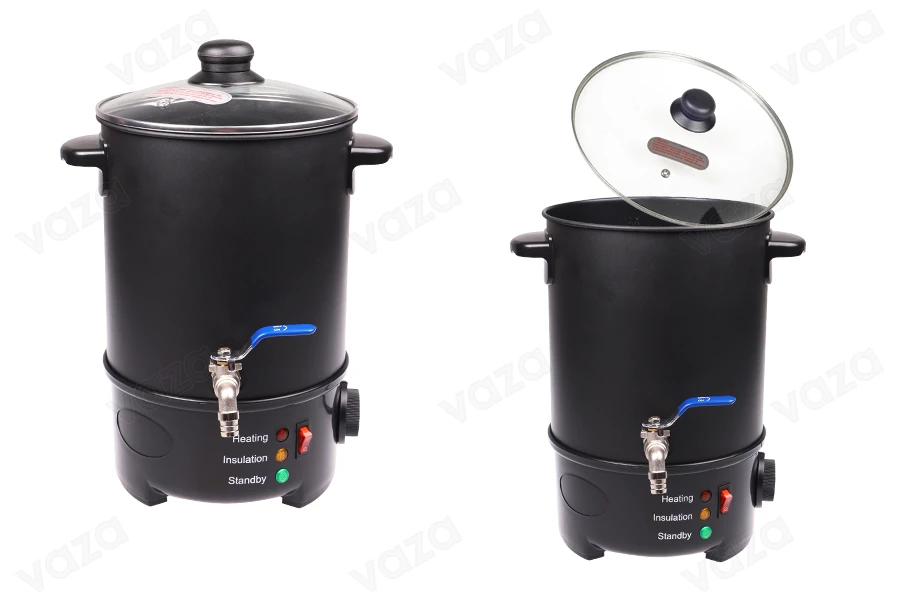 Machine à fondre la cire 6 L - liquéfier avec option chauffage et robinet métallique Machine à fondre la cire 6 L - liquéfier avec option chauffage et robinet métallique-photo_produit
