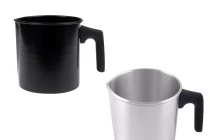 Σκεύος αλουμινίου 1200 ml σε ασημί ή μαύρο χρώμα με χερούλι