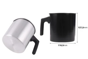 Aluminum pot 1200 ml In silver or black color with handle-2