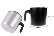 Σκεύος αλουμινίου 1800 ml σε ασημί ή μαύρο χρώμα με χερούλι