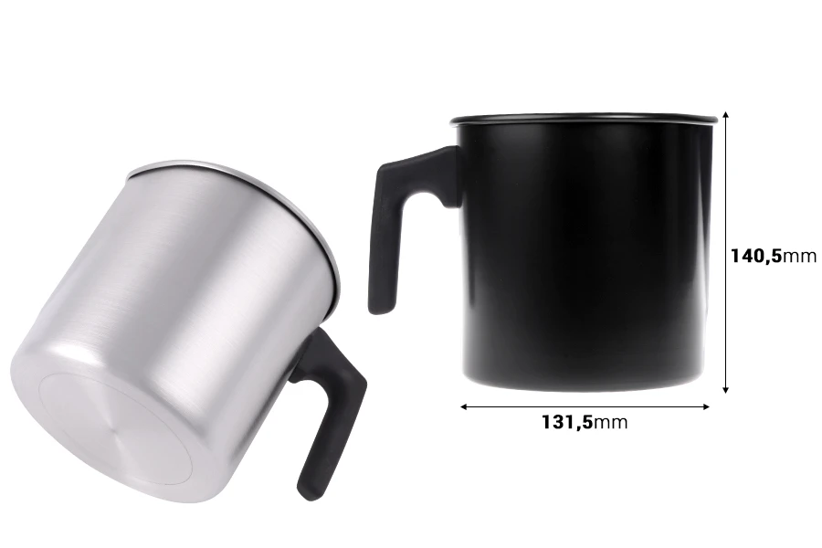 Σκεύος αλουμινίου 1800 ml σε ασημί ή μαύρο χρώμα με χερούλι